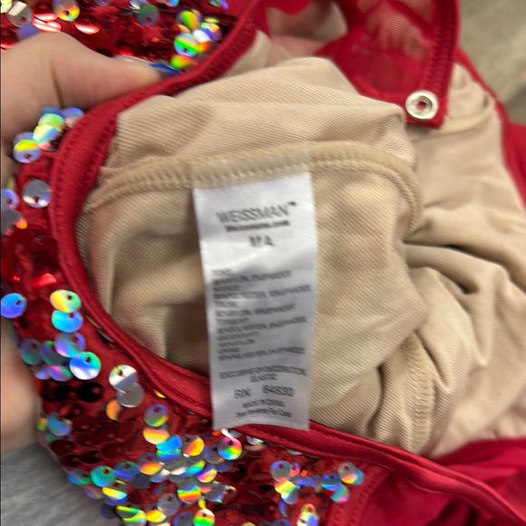 Weissman Red Dance Costume with Sequins and Tulle - Picture 3 of 3